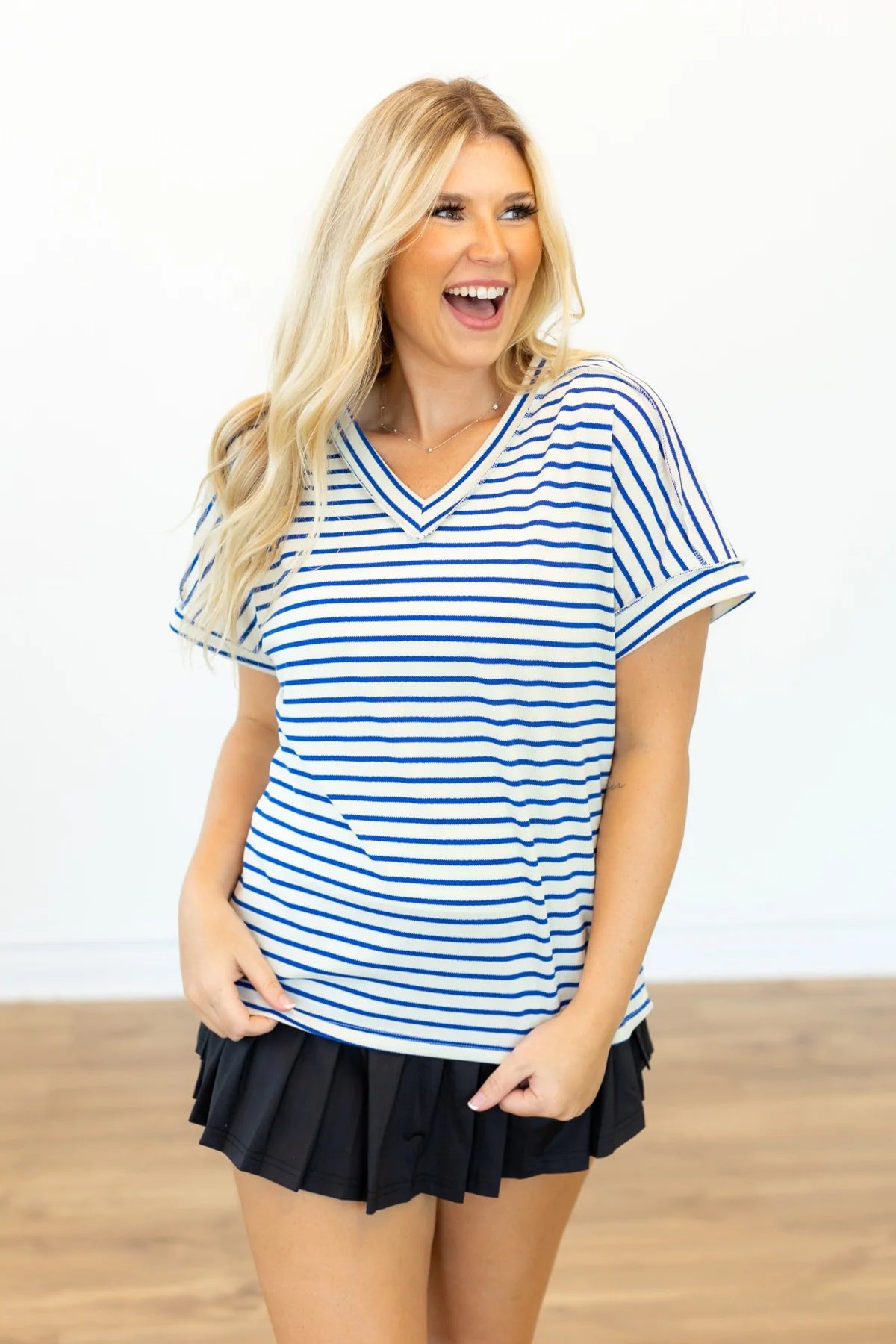 The Lucy Blue Stripe Top