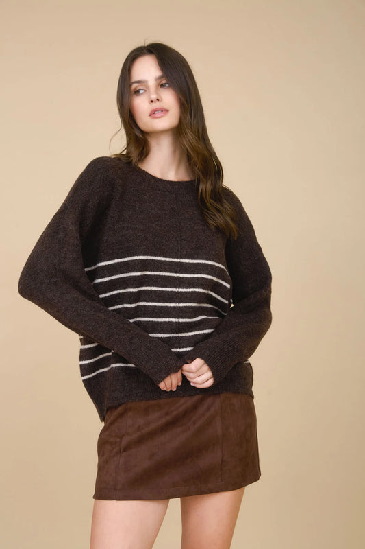 Stripe Brown Sweater