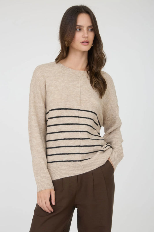 Stripe Khaki Sweater