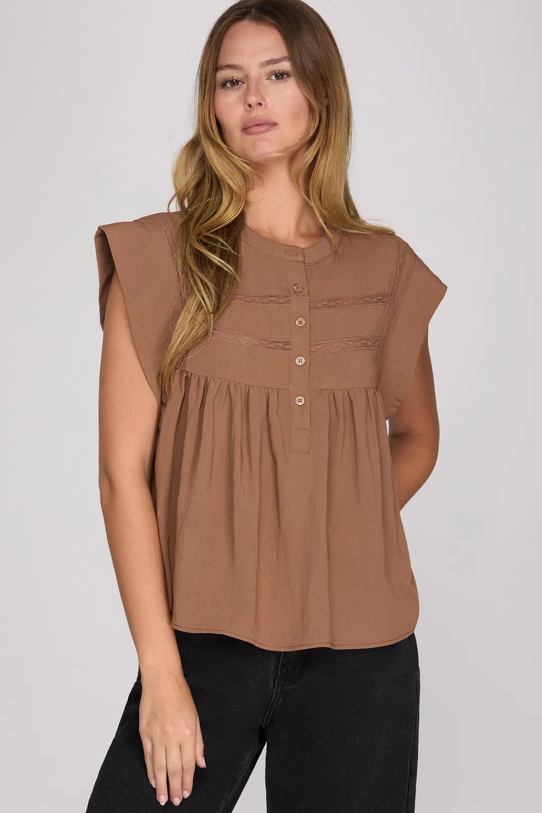 Mocha Lace Top